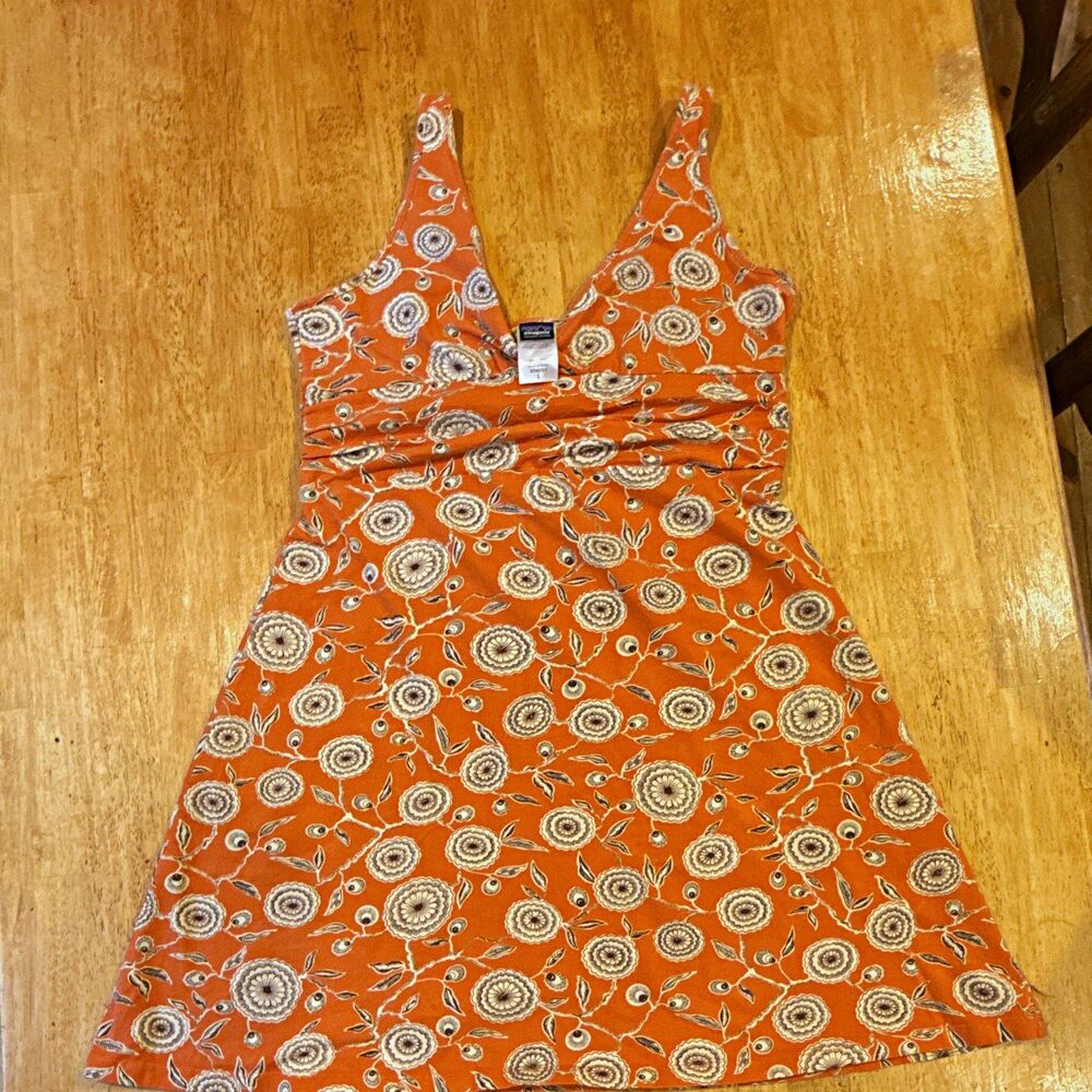 Patagonia Women's Organic Cotton Floral V-Neck Dress L STY:75526SP10